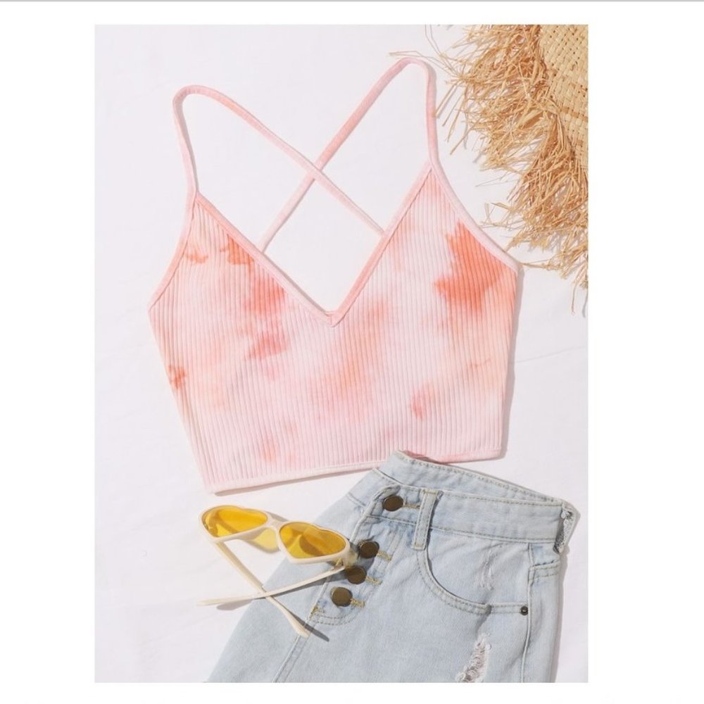 ROMWE Tye-dye Crop Top
